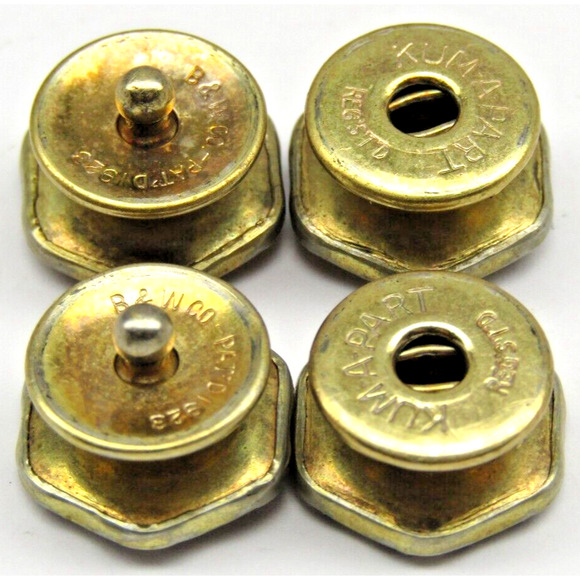 Baer & Wilde Cufflinks Mother of Pearl Kum-A-Part Gold Men Formal Wear - Picture 4 of 4